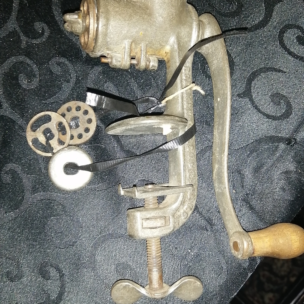Antique child sized mini sausage grinder